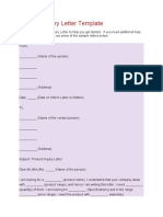 Product Inquiry Letter Template