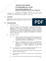 Mauritius Public Service Public Advertisement No. 8 of 2020 Vacancy For Post of Manager, ICT Public Service Commission and Disciplined Forces Service Commission