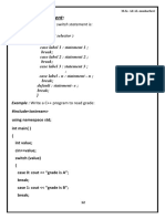 The General Form of The Switch Statement Is