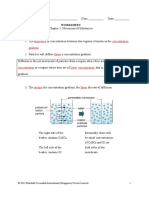 Worksheet: Difference Concentration Gradient Down Higher Concentration Lower Concentration Down