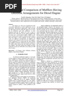 Design and Comparison of Mufflers Having Different Arrangements For Diesel Engine