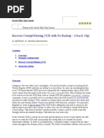 Recover Corrupt/Missing OCR With No Backup - (Oracle 10g) : Oracle DBA Tips Corner