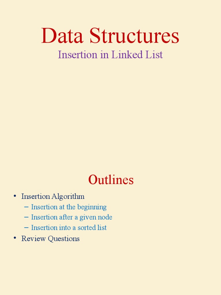 Linked List Insertion Algorithms | PDF | Algorithms And Data Structures ...