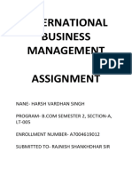 International Business Management Assignment