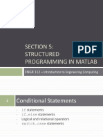 Section 5 Structured Programming in MATLAB
