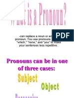 Can Replace A Noun or Another Pronoun. You Use Pronouns Like "He," "Which," "None," and "You" To Make Your Sentences Less Repetitive