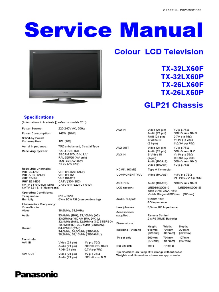 Service Manual: Colour LCD Television | PDF | Electrostatic Discharge