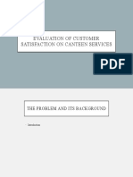 Evaluation of Customer Satisfaction On Canteen Services
