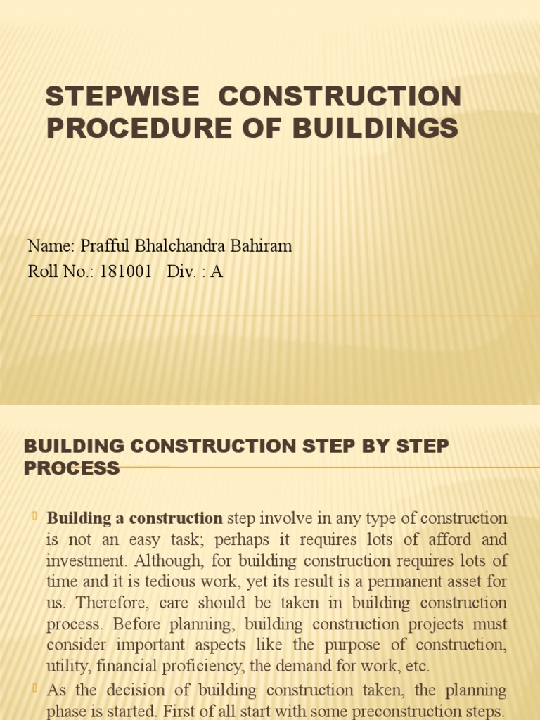Building Construction Steps Guide | PDF | Masonry | Architect
