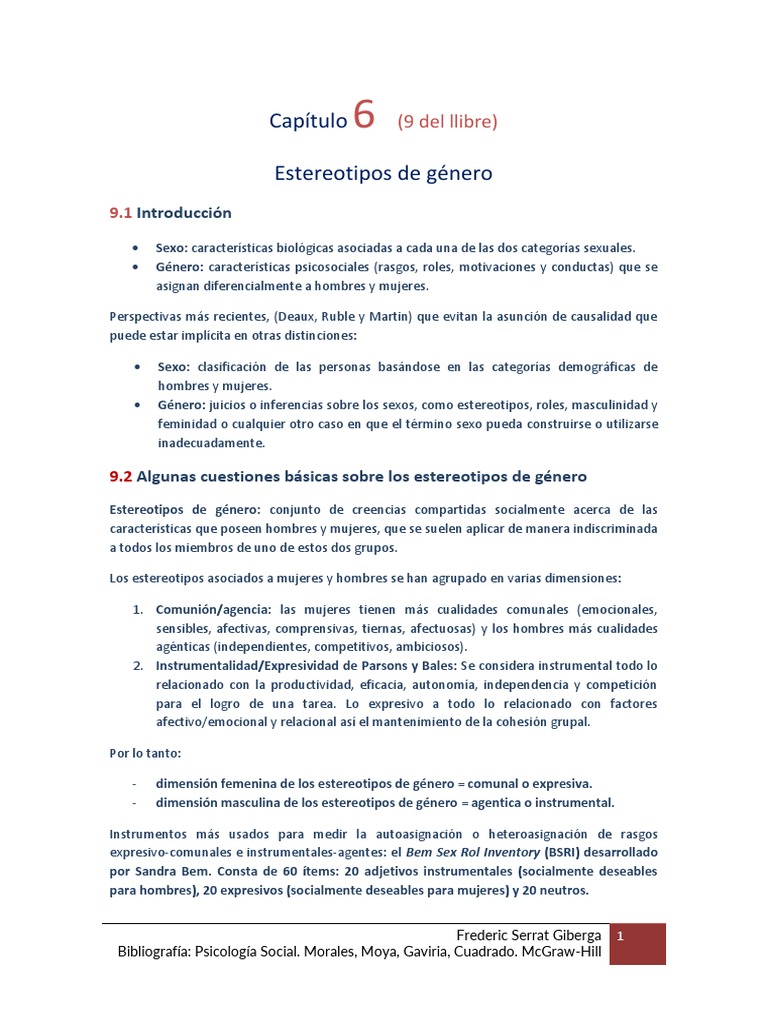 Estereotipos de Género | PDF | Sexismo | Estereotipos