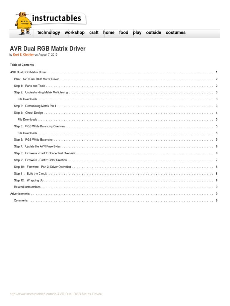 AVR Dual RGB Matrix Driver Guide | PDF | Electronic Circuits | Color ...