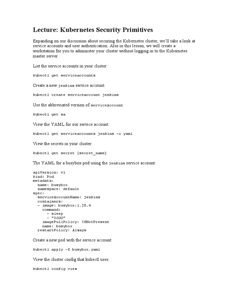 Kubernetes Security Primitives | PDF | Proxy Server | Cyberspace