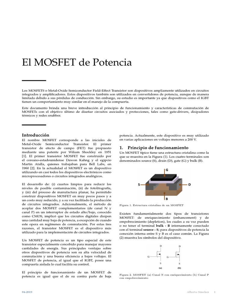 El Transistor MOSFET – Electrónica Práctica Aplicada