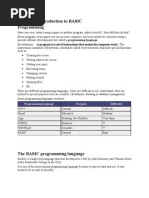 Chapter 1: Introduction To BASIC Programming: Programming Language Purpose Difficulty