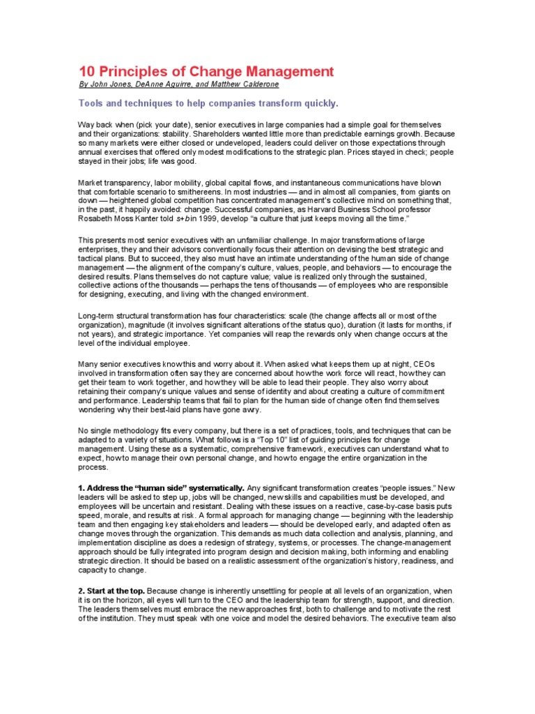 10 Principles of Change Management | PDF | Change Management | Leadership