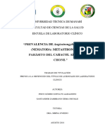 Prevalencia de Angiostrongylus cantonensis en Chone