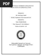 Role of Public Interest Litigation in Reduction of Noise Pollution