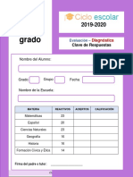 Respuestas-Examen Diagnostico Sexto Grado 2019-2020