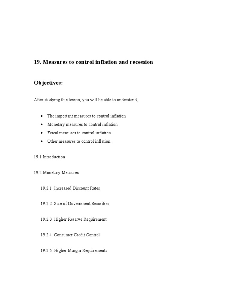 Inflation Control Measures Explained | PDF | Inflationism | Fiscal Policy
