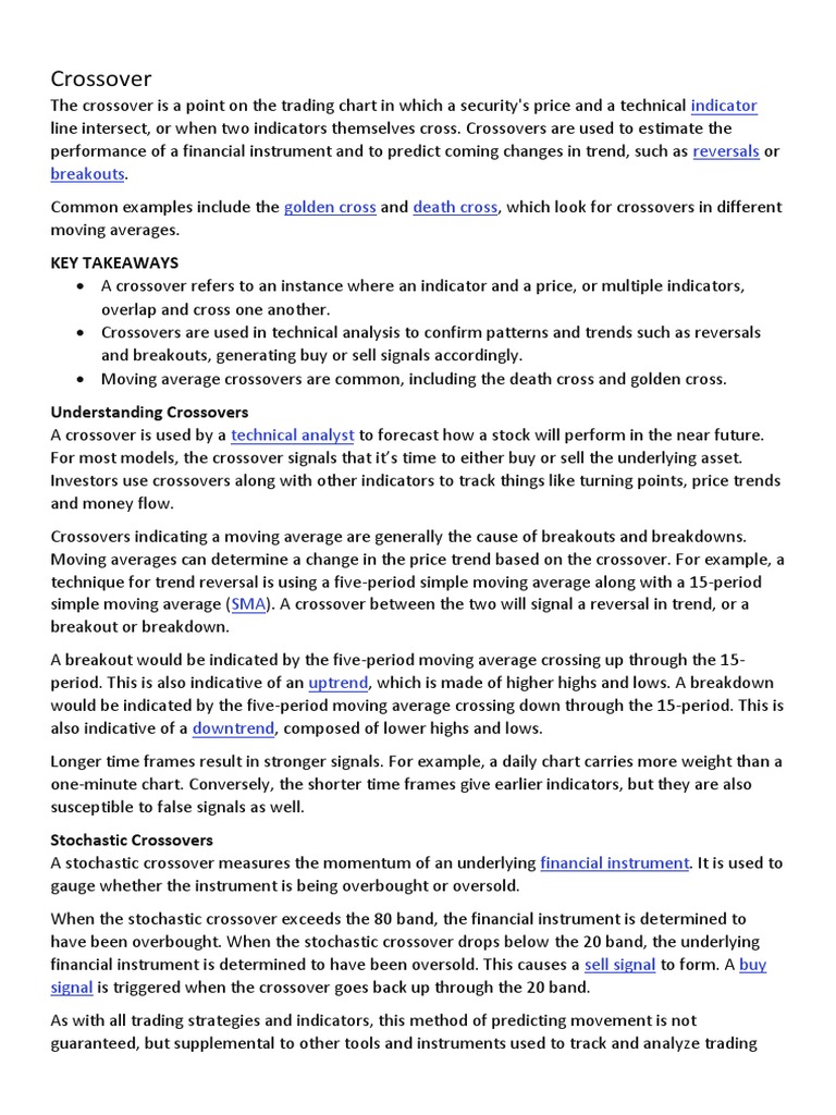 Understanding Crossovers Analyzing Trends and Signals Using Moving