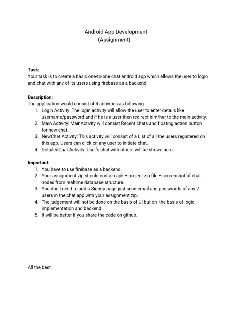 Android App Development Task PDF | PDF