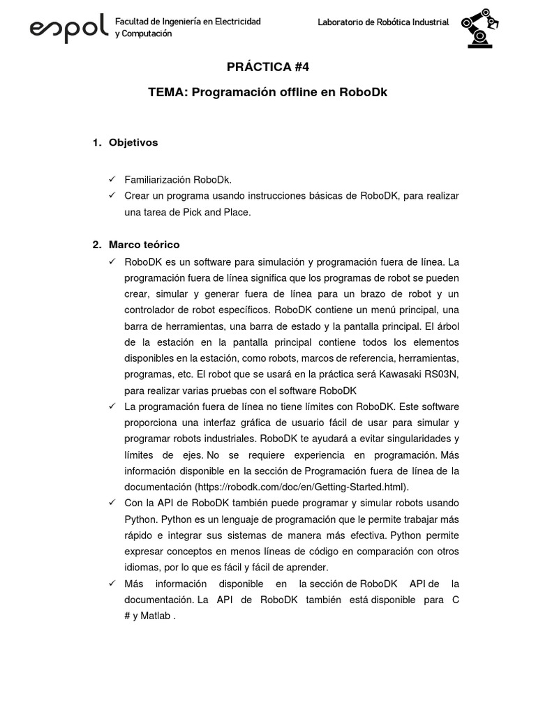 Programación Offline con RoboDK | PDF | Robot | Robótica