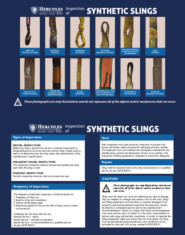 Synthetic Sling Inspections PDF PDF Risk Prevention