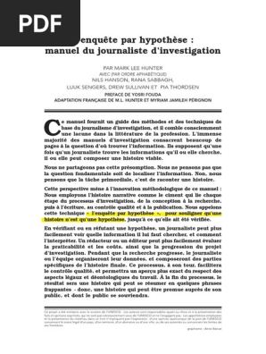 L Enquete Par Hypothese Manuel Du Journaliste D Investigation Pdf Pdf Journalisme Al Jazeera