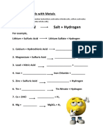 Acid With Metals Worksheet