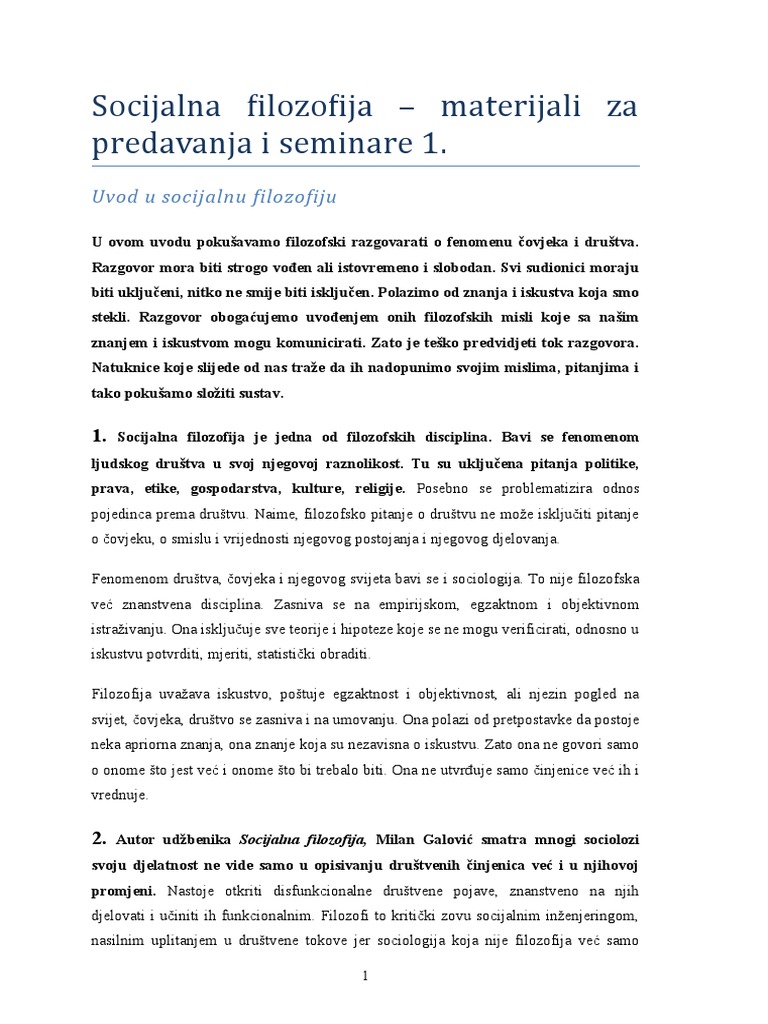 Materijali Za Predavanja 1 | PDF