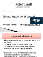 Lënda: Hyrje Në Ekonomi: Profesori I Lëndës