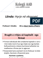 Lënda: Hyrje Në Ekonomi: Profesori I Lëndës: MR - Sc.basri Sadriu (PHD/C)