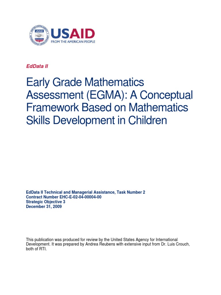 Early Grade Math Assessment Framework | PDF | National Council Of ...