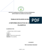 A REFORMA EDUCATIVA NO ASPECTO FILOSÓFICO Pedro Dumbo