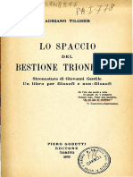Tilgher, Adriano. Lo Spaccio Del Bestione Trionfante. Stroncatura Di Giovanni Gentile [1925]