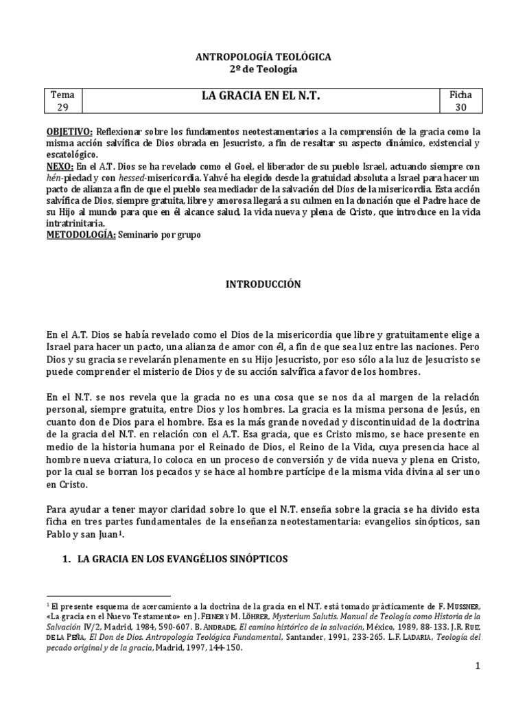 La Gracia en el Nuevo Testamento | PDF | Gracia en el cristianismo ...
