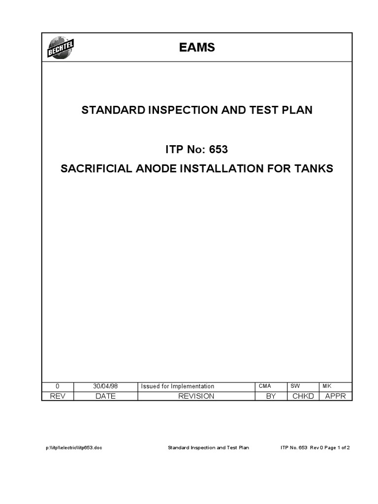 653-Sacrificial Anode Installation For Tanks | PDF | Computing
