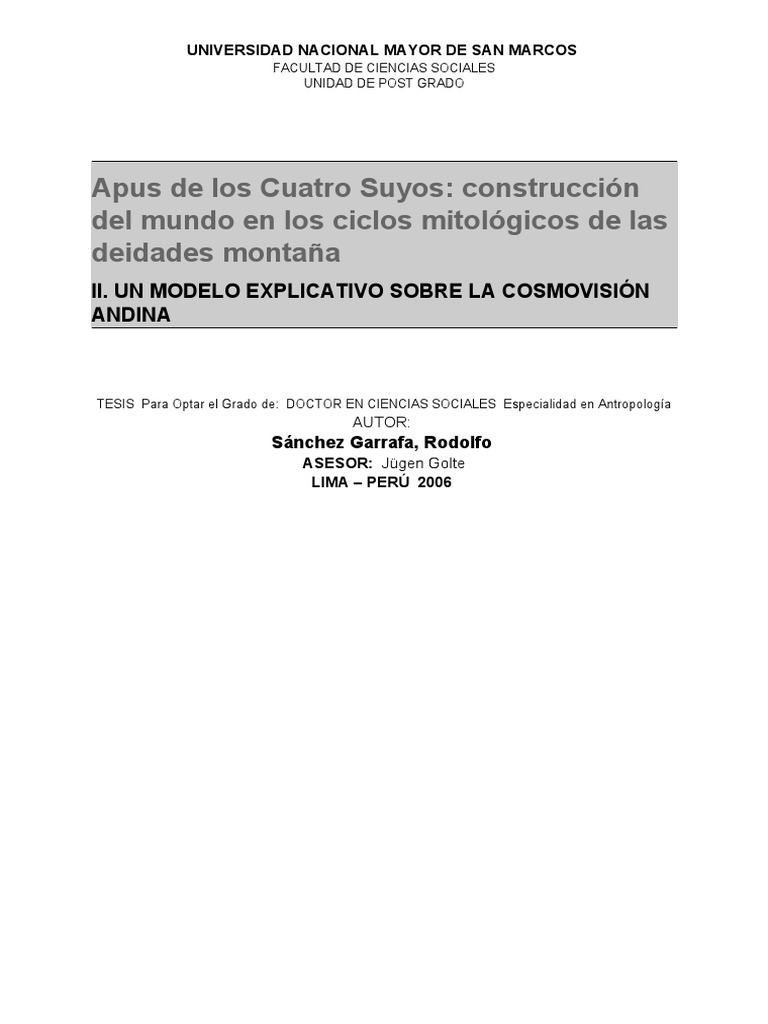 Apus de Los Cuatro Suyus PDF | PDF | Constelación | Imperio Inca