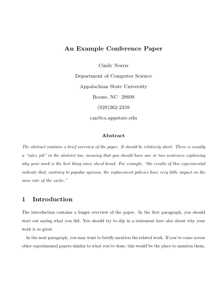 Sample Conference Paper