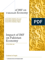 Impact of IMF On Pakistan Economy: 17221598-144 (Neha Durani) 17221598-154 (Saira Irtaza) 17221598-145 (Fizba Tahir)