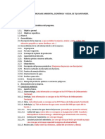 Tabla de Contenido Linea Base Amb, Econ y Soc