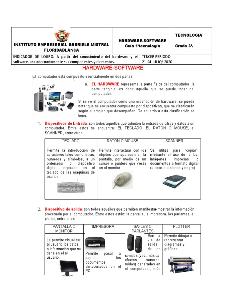Taller PC y Sus Partes 1 | PDF | Hardware de la computadora | Programa ...