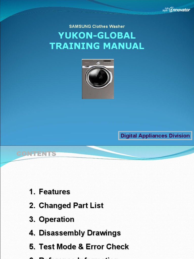 YukonGlobal Training Manual SAMSUNG Clothes Washer PDF Washing