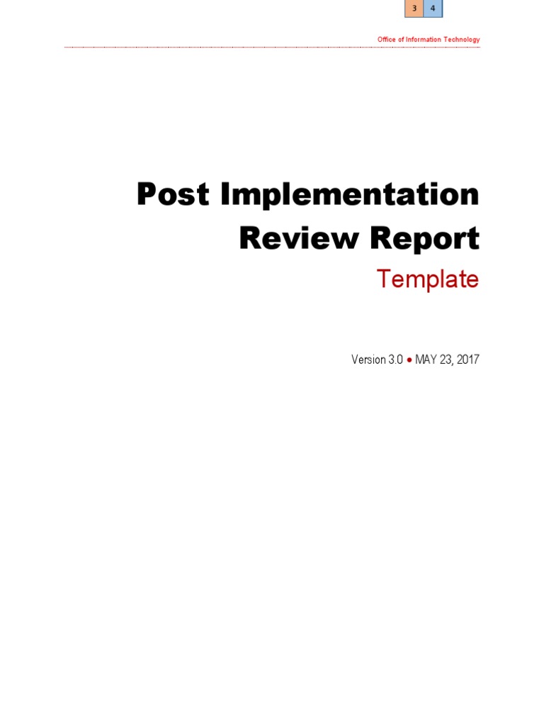 Post Implementation Review Report | PDF | Goal | Reliability Engineering