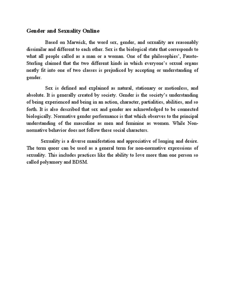 Gender and Sexuality Online | PDF | Social Science