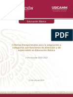 Criterios Excepcionales Asignación Categorías Dirección y Supervisión - Eb 2020-2021