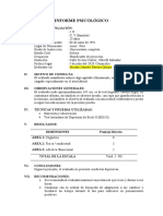 Informe psicológico sobre agotamiento y depresión en planificador de proyectos