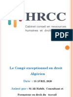 Congé Exceptionnel Endroit Algérien PDF