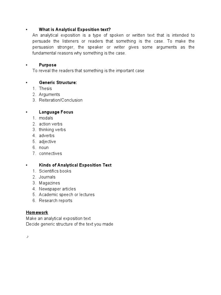 What Is Analytical Exposition Text | PDF
