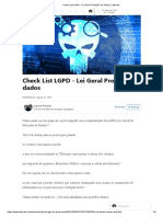 Check List LGPD - Lei Geral Proteção de dados